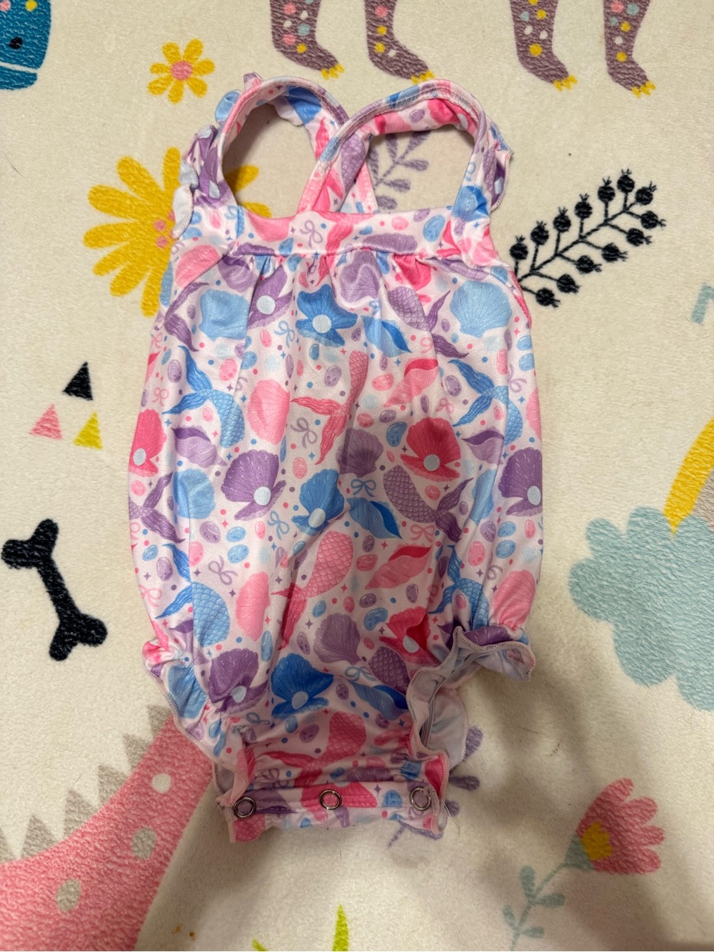 Girls Pink Mermaid Print Bubble